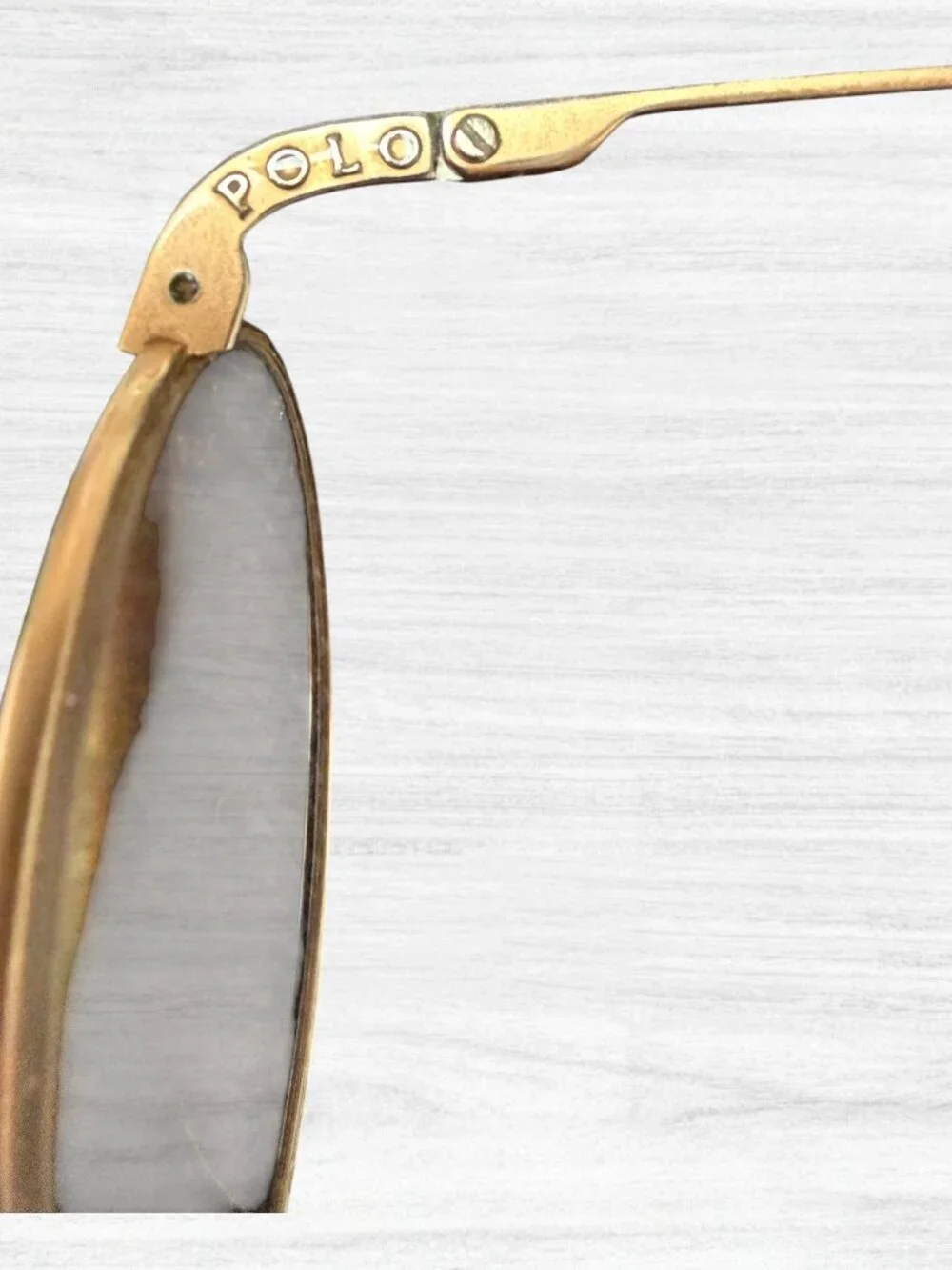 Vintage Polo Ralph Lauren Tiny Oval Glasses Gold Wire Cable Temples Office Siren